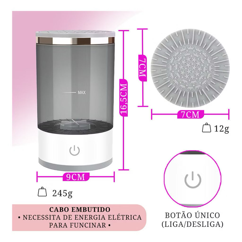 Limpador de Pincel Elétrico Lava Seca/Bivolt