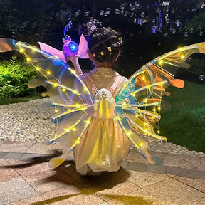 Fantasia Infantil Asas de Fada Encantada Iluminadas com Led - PROMOÇÃO MÊS DAS CRIANÇAS 🎁