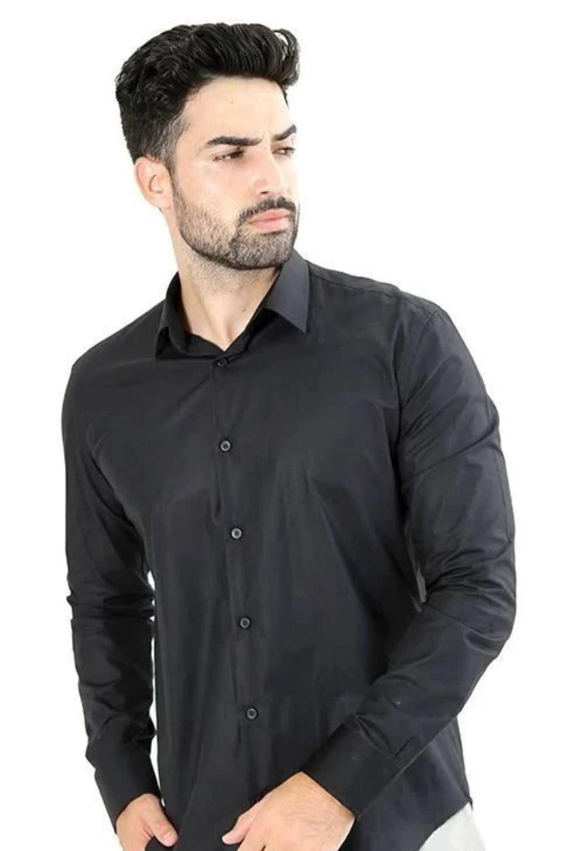 Camisa Manga Longa Slim Fit Básica Lisa