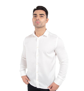 Camisa Manga Longa Slim Fit Algodão Egípcio Fio 80