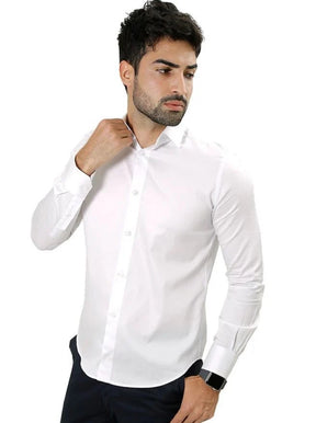 Camisa Manga Longa Slim Fit Básica Lisa