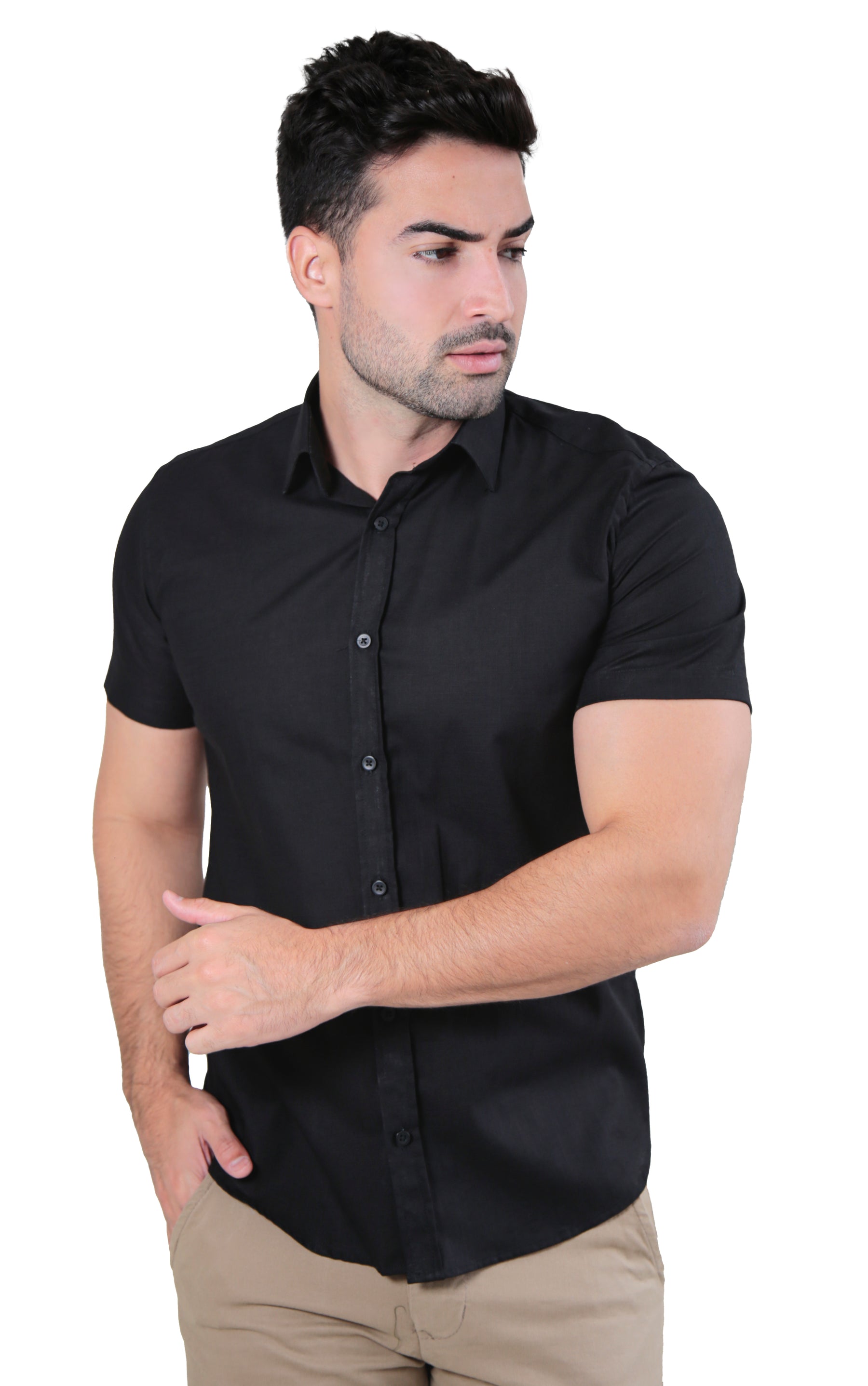 Camisa Manga Curta Slim Fit Básica