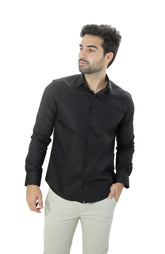 Camisa Manga Longa Slim Fit Algodão Egípcio Fio 80