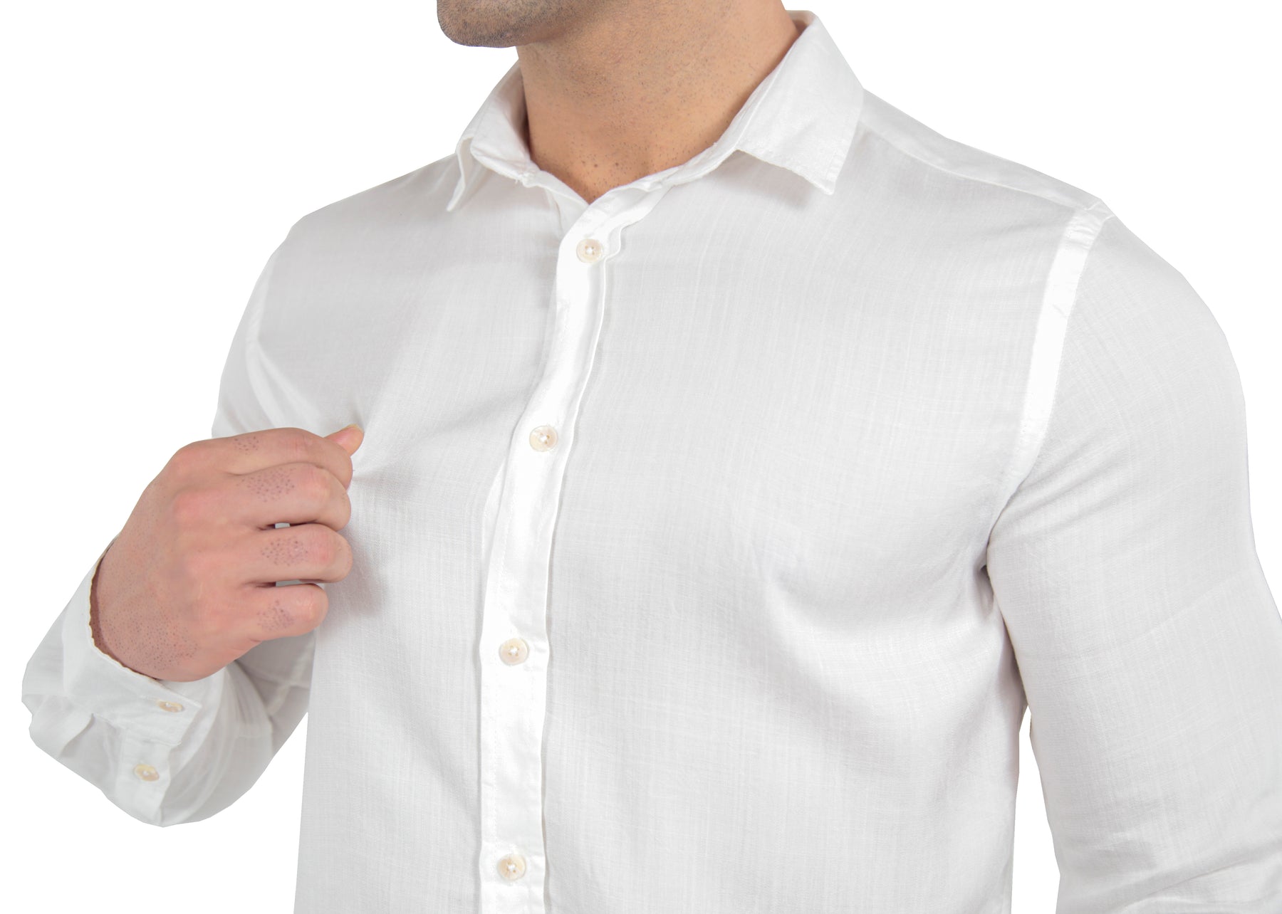 Camisa Manga Longa Slim Fit Algodão Egípcio Fio 80