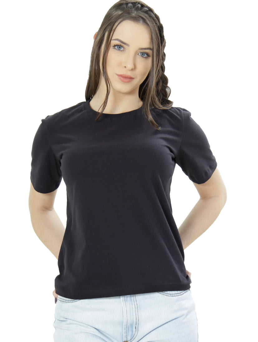 Camiseta Feminina T-Shirt Baby Long Gola Redonda